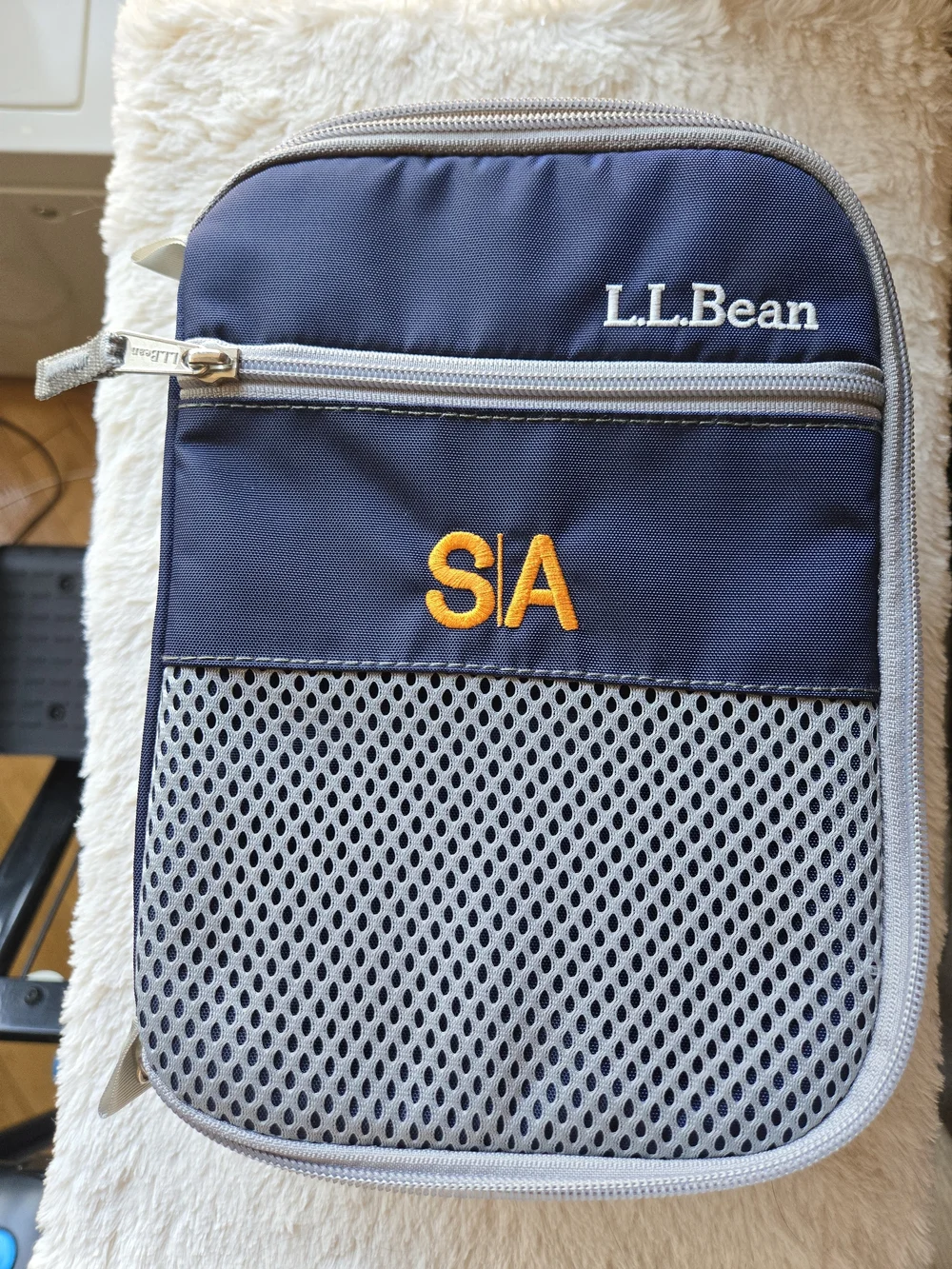 L.L. Bean Navy Backpack with Gray Accents With Matching Lunch Bag